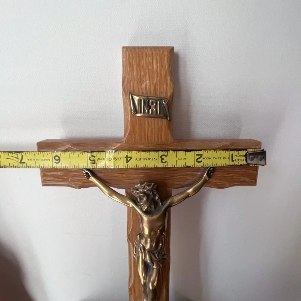 Crucifix Wall Cross, Handmade Catholic Wooden Cross with Jesus Christ for Wall
